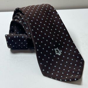 Vintage Dior Classic Navy Tie with Elegant Design Embroidered Collectible